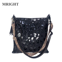 Leopard Crossbody Bag Vintage Canvas Shoulder Handbag