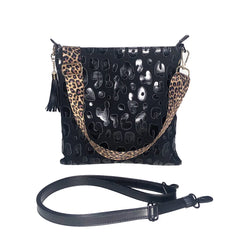 Leopard Crossbody Bag Vintage Canvas Shoulder Handbag