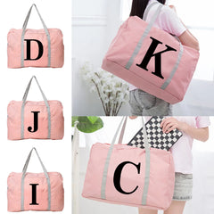 Letter Series Travel Bags Nylon Foldable Luggage Pack Women Handbag Men Tote