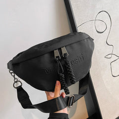 Women's Pu Leather Chest Bag Large Capacity Waist Pack