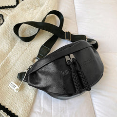 Women's Pu Leather Chest Bag Large Capacity Waist Pack