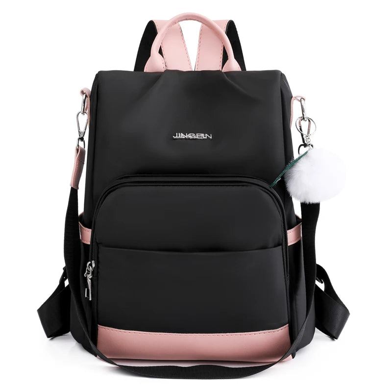 Oxford Women's Backpack Solid High Capacity Travel Rucksack Anti Theft Packbag