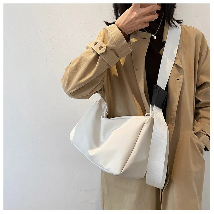 PU Crossbody Bag for Women Large Capacity Messenger Bag Japanese Retro Handbag