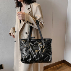 Quilted Shoulder Bag Winter Tote Down Cotton Handbag