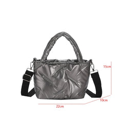 Quilted Nylon Shoulder Bag Winter Tote Purse