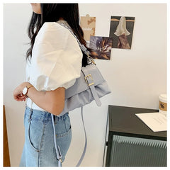 Exotic Leather Lady Shoulder Bag Soft Retro Design