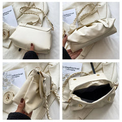 Exotic Leather Lady Shoulder Bag Soft Retro Design