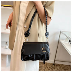 Exotic Leather Lady Shoulder Bag Soft Retro Design
