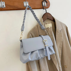 Exotic Leather Lady Shoulder Bag Soft Retro Design