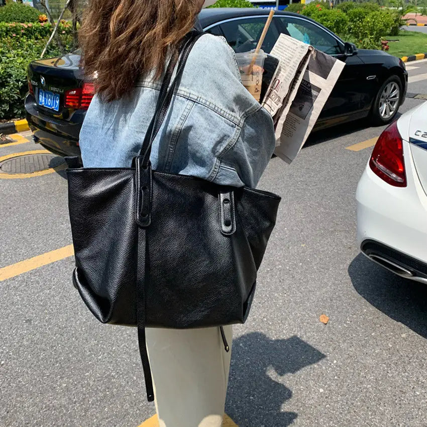 Shoulder Bags Women Large Capacity PU Leather High Totes Handbags