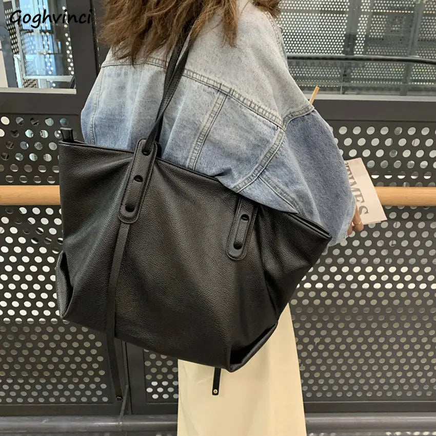 Shoulder Bags Women Large Capacity PU Leather High Totes Handbags