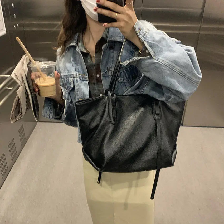 Shoulder Bags Women Large Capacity PU Leather High Totes Handbags