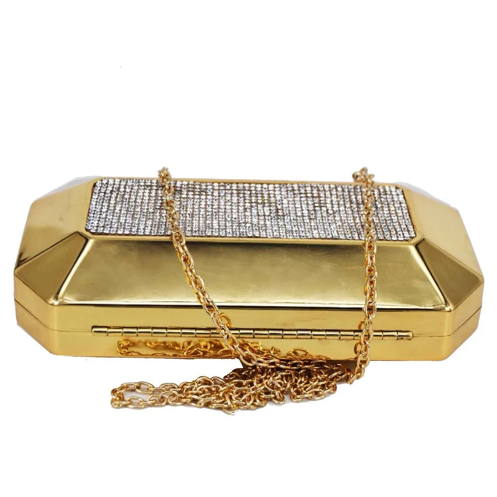 Silver Metal Box Clutch Evening Bags Clutch Bags