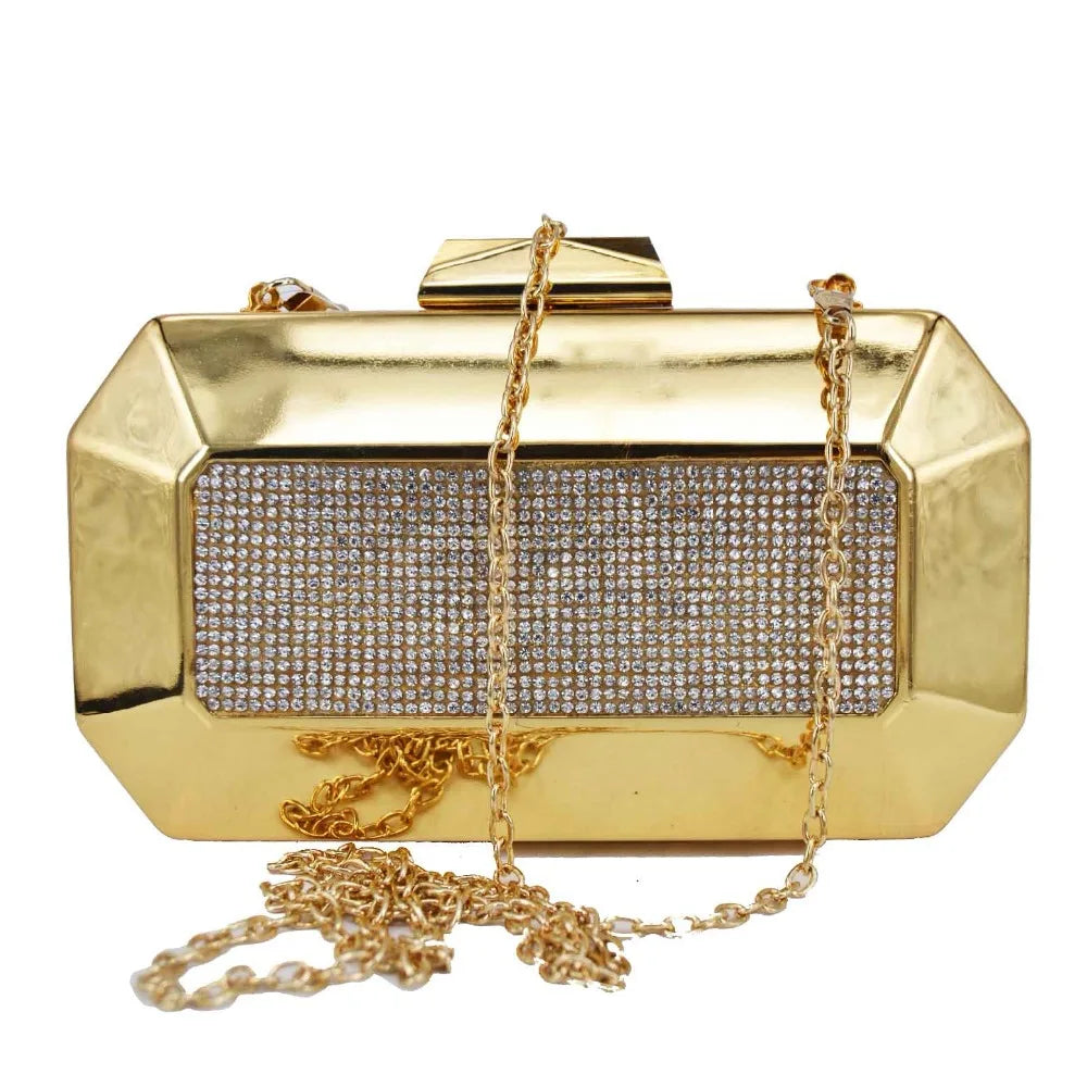 Silver Metal Box Clutch Evening Bags Clutch Bags