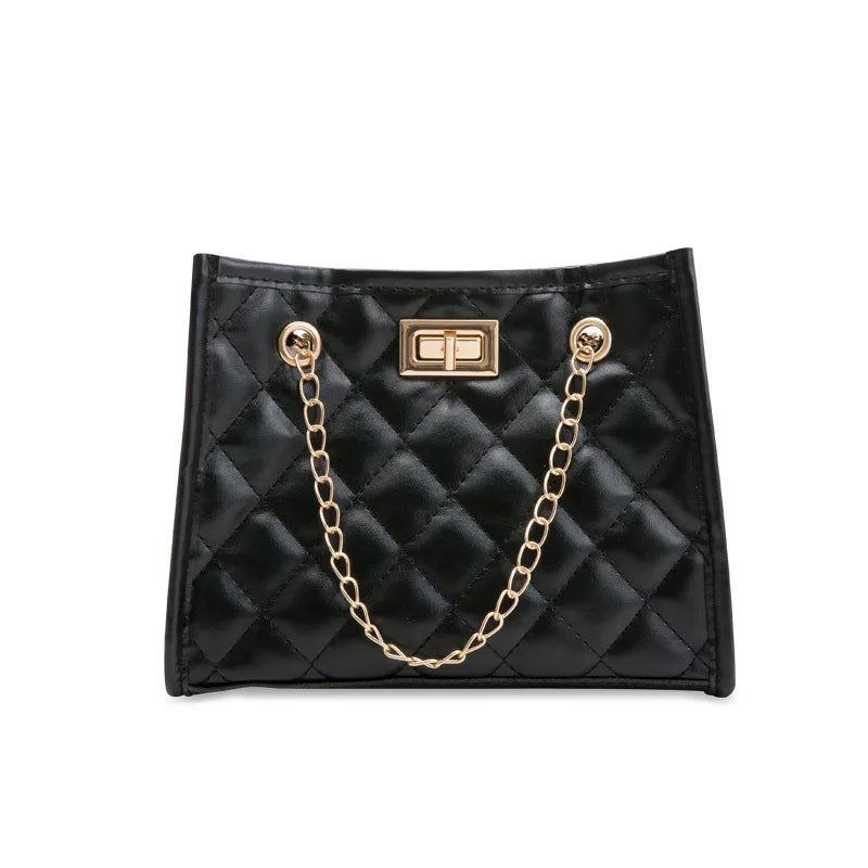 Women's Chain Crossbody Bag Shoulder Bag Leather Plaid Handbag