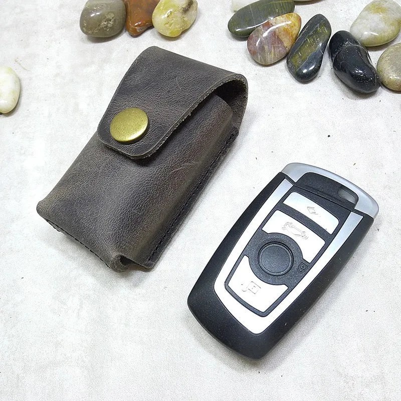 Blongk Belt Car Key Case Leather Key Bag Waist Pack Key Holder Thin Belt Bag