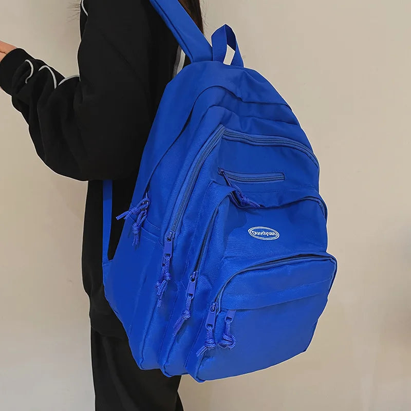 Canvas Schoolbag Student Tooling Style Casual Large-capacity Backpack