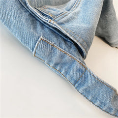 Fresh Youth Cotton Denim Shoulder Bag Solid Canvas Satchel