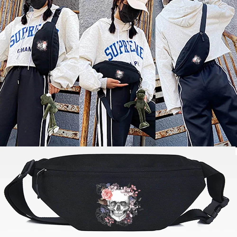 Eyed Skull Printing Waist Bags Unisex Chest Packs Street Crossbody Shoulder Bag