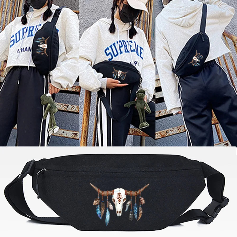 Eyed Skull Printing Waist Bags Unisex Chest Packs Street Crossbody Shoulder Bag