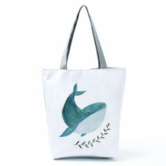 Painting Whale Sea Series Shopper Bag Women Handbags Large Capacity Totes