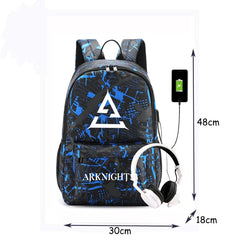 Arknights Anti-Theft Backpack USB Charging School Travel Bag