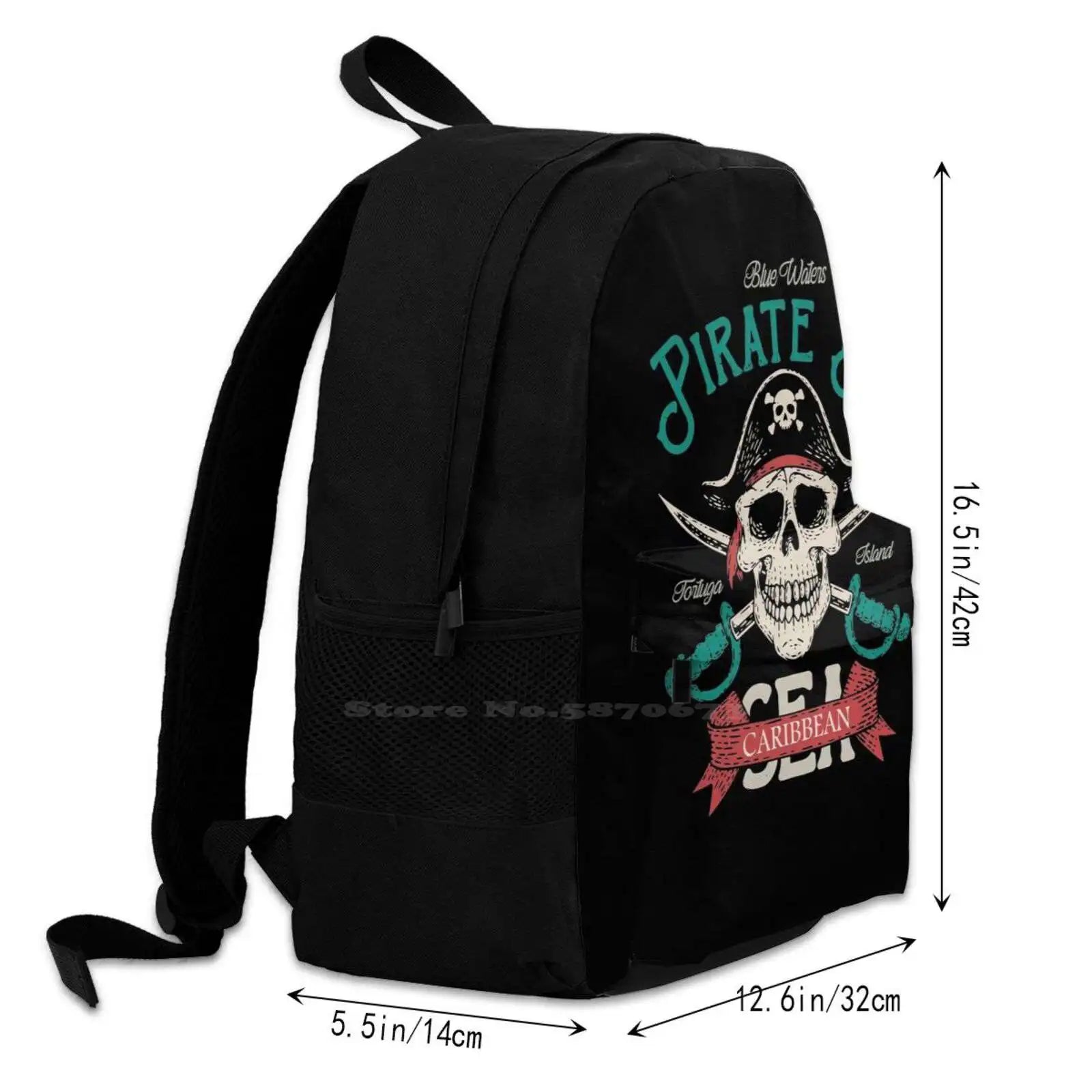 Pirate Caribbean Princess Backpack Student School Laptop Travel Bag