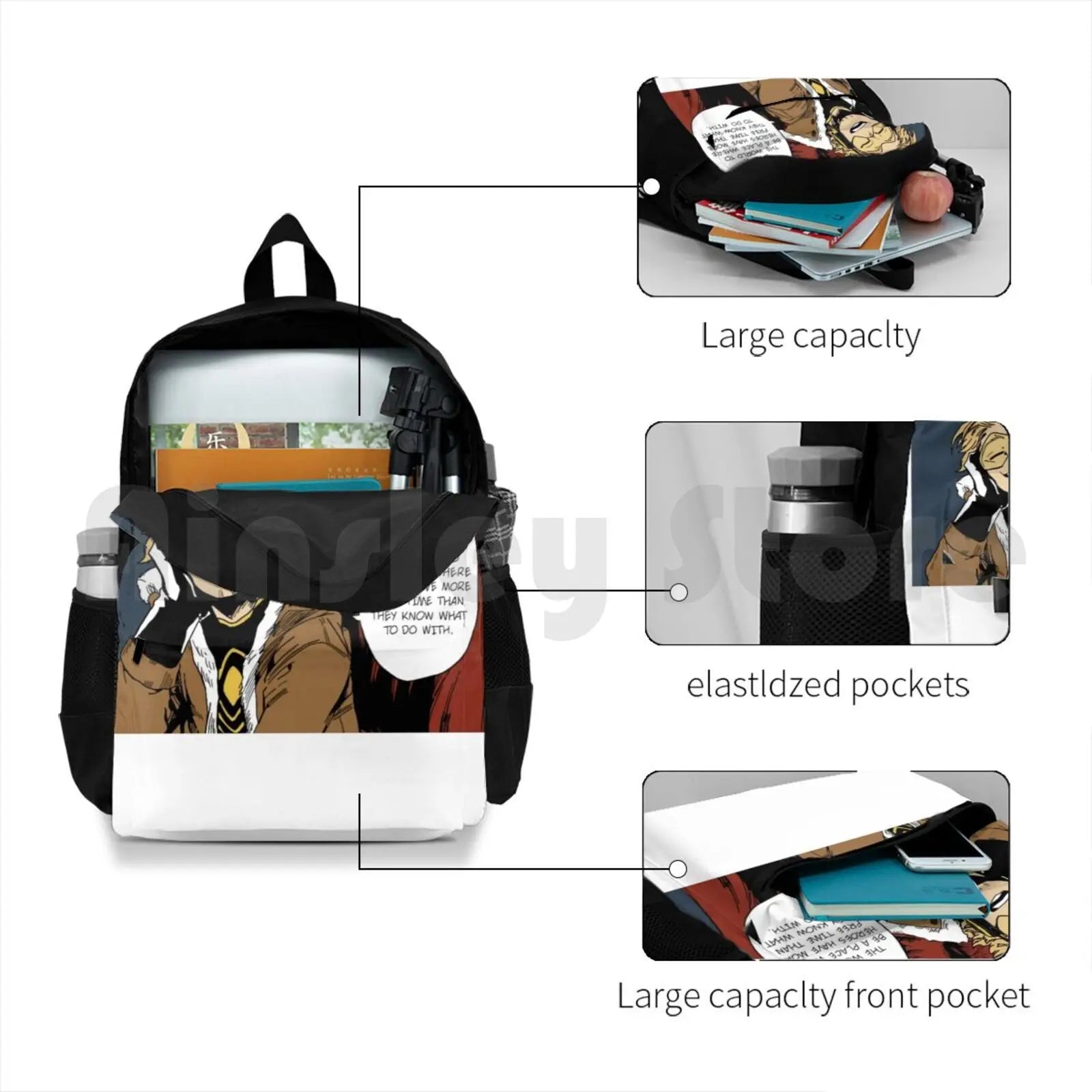 Bnha Hawks Outdoor Hiking Backpack Waterproof Camping Travel