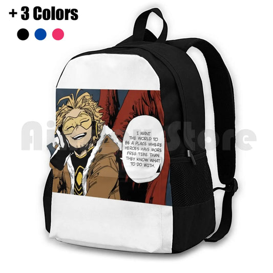 Bnha Hawks Outdoor Hiking Backpack Waterproof Camping Travel