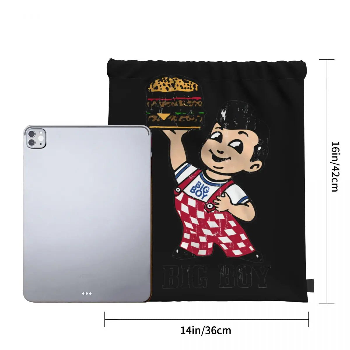 Bob's Big Boy Adult Hamburger Drawstring Gym Bag