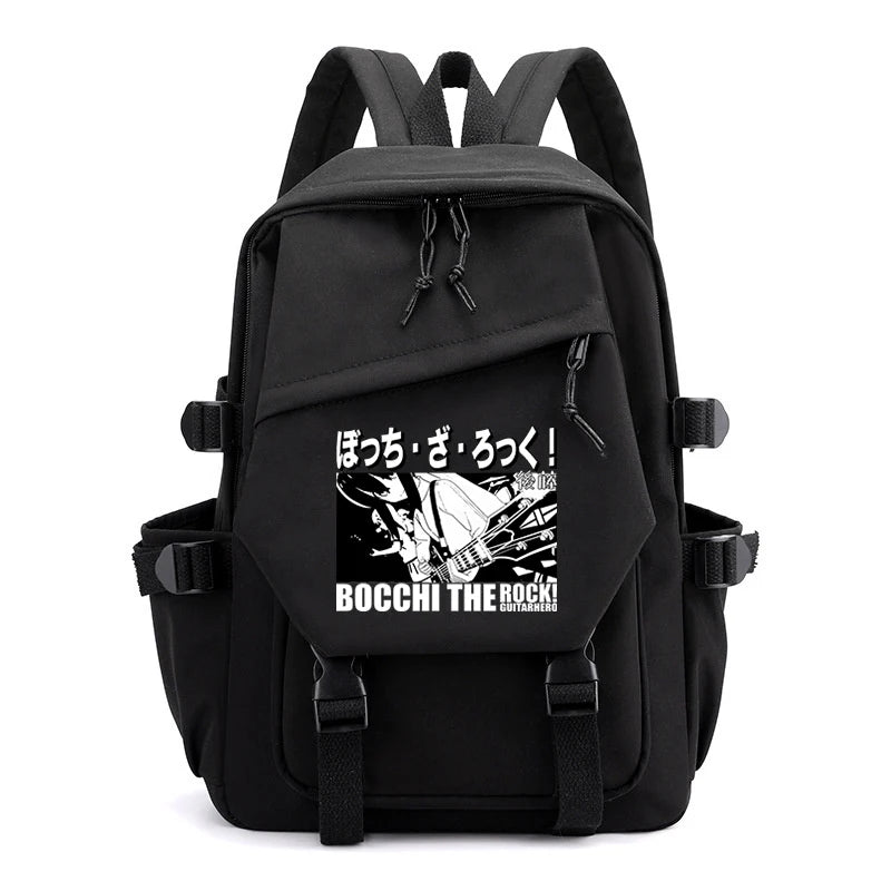 Bocchi The Rock Anime Zip Big Backpack Unisex Teens School Bags