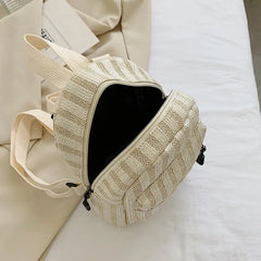Boho Women Straw Knitting Backpack Shoulder Bags Rattan Backpacks
