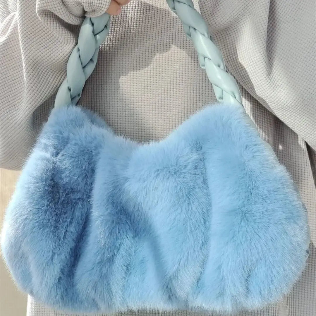 Women's Modern Retro Plush Shoulder Bag