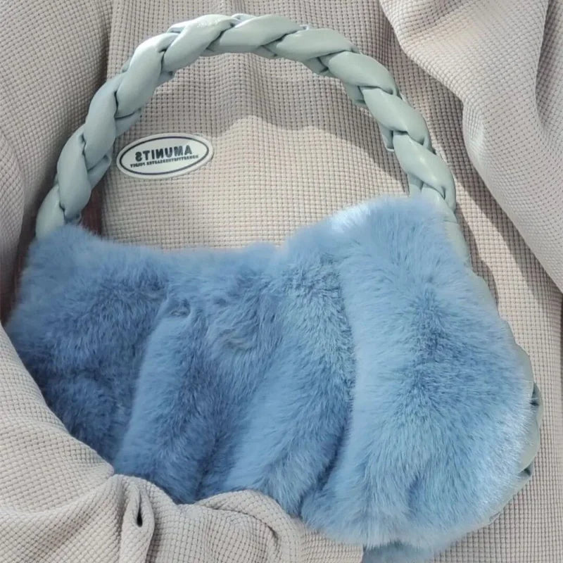 Women's Modern Retro Plush Shoulder Bag