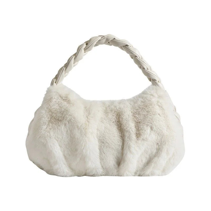 Women's Modern Retro Plush Shoulder Bag