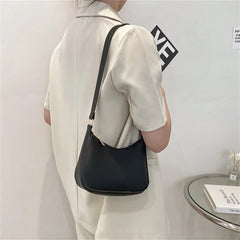 Retro Solid PU Leather Shoulder Bag