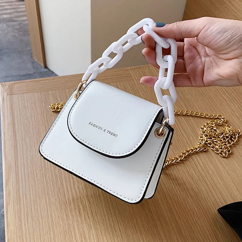 Mini Crossbody Bag for Women, Acrylic Chain Shoulder Bag