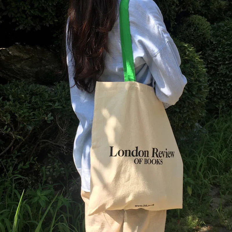 Bookstore Women's Canvas Shoulder Bag Retro Female Grocery Shopping Bag