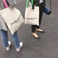 Bookstore Women's Canvas Shoulder Bag Retro Female Grocery Shopping Bag