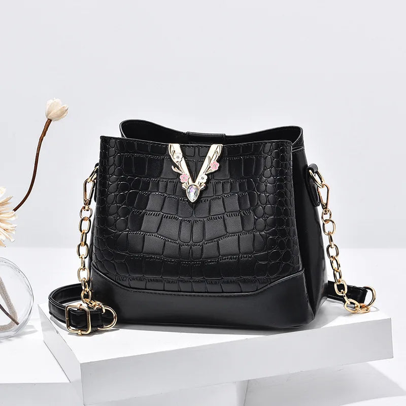 Summer Stone Pattern Handbag Large-capacity One-shoulder Messenger Bag Women