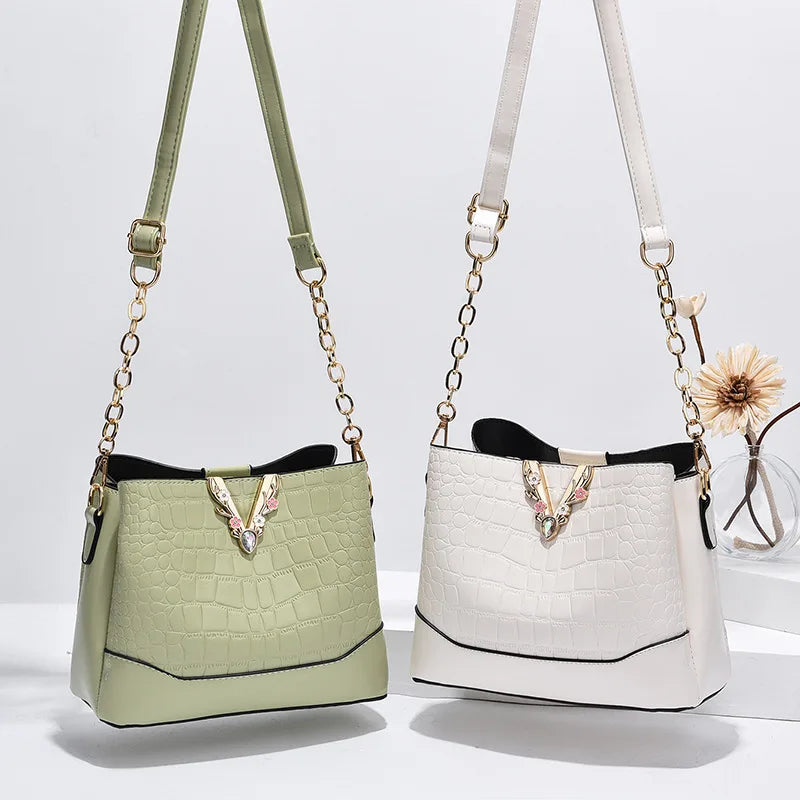 Summer Stone Pattern Handbag Large-capacity One-shoulder Messenger Bag Women