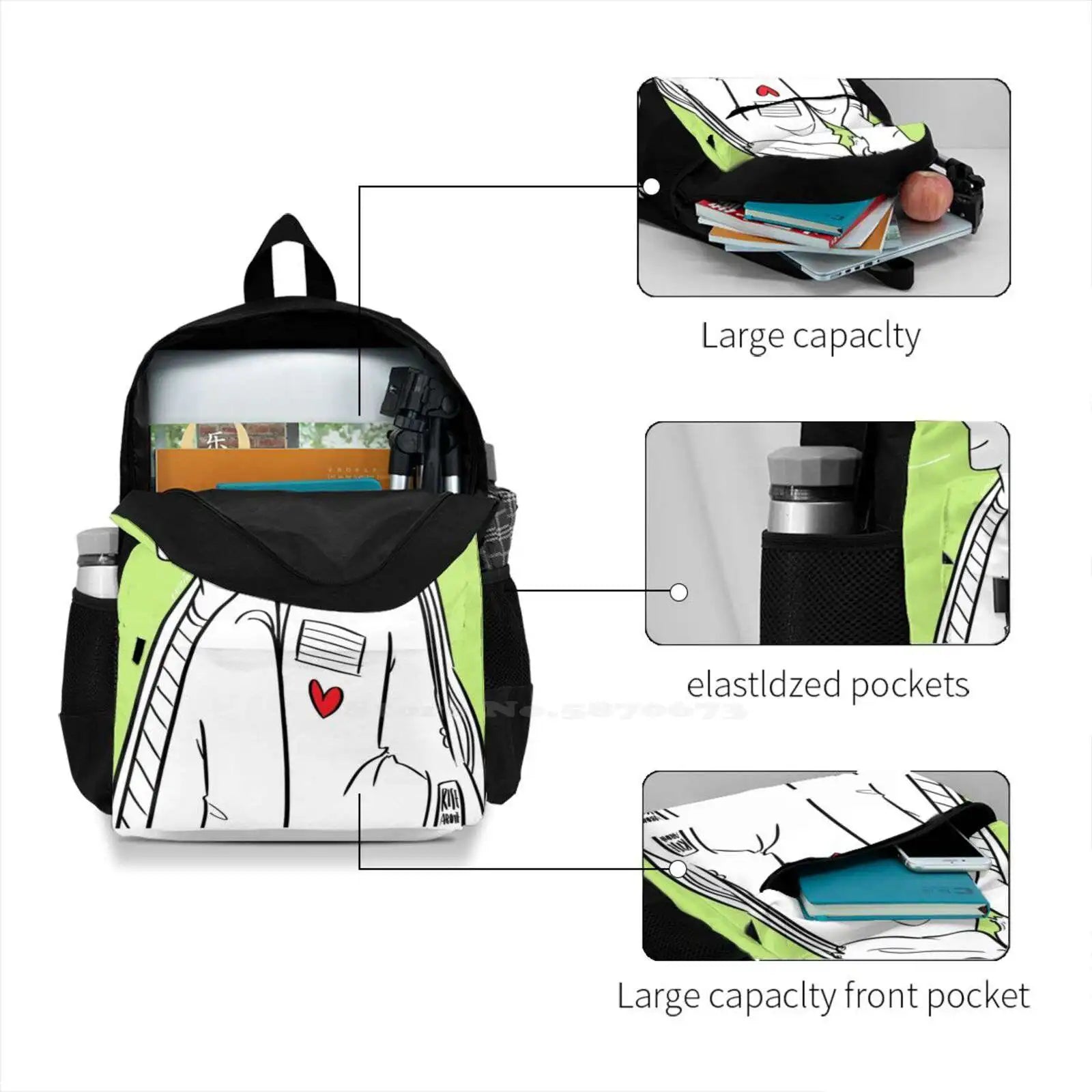 Boyf Riends School Bag Big Capacity Backpack Laptop 15 Inch Be More Chill