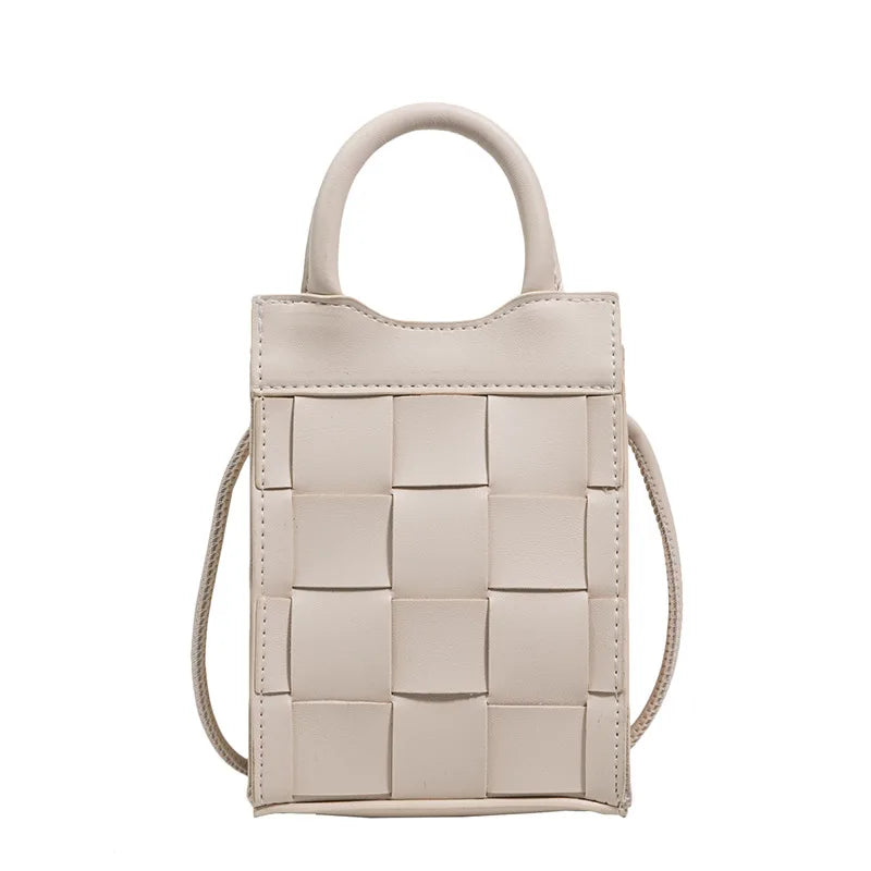 Braided Mobile Phone Bag Female Handheld Square Crossbody Bag