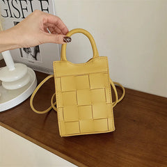 Braided Mobile Phone Bag Female Handheld Square Crossbody Bag