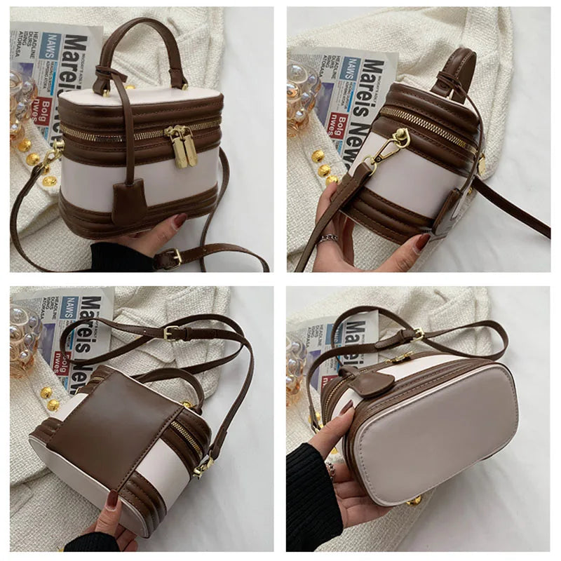 Barrel-shaped Shoulder Bag High Crossbody Square Bag Clutch