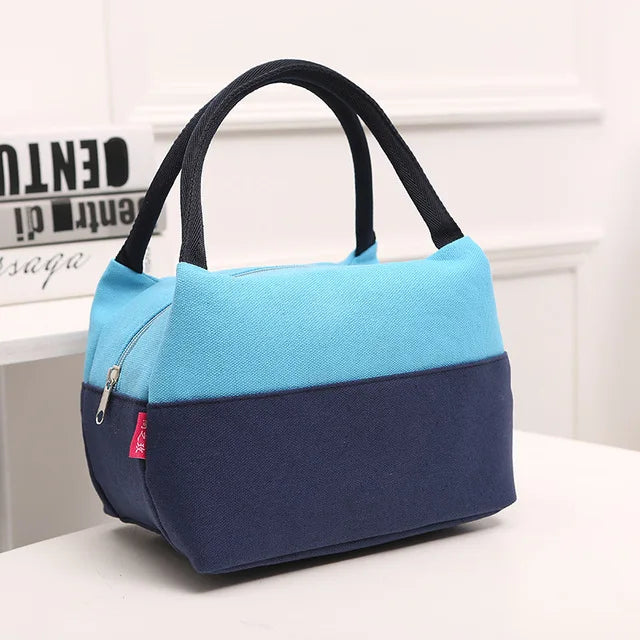 Canvas Lunch Bag Insulated Thermal Lunch Tote for Women Kids School