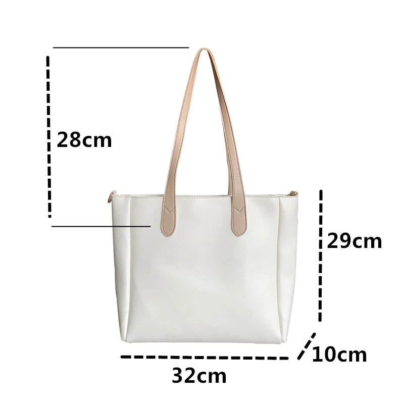 Large Capacity Bucket Shoulder Bag PU Leather Totes