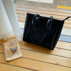Large Capacity Bucket Shoulder Bag PU Leather Totes
