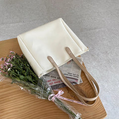Large Capacity Bucket Shoulder Bag PU Leather Totes