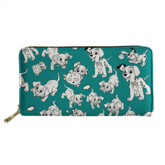 Funny Dalmatian Dog Pattern Leather Women Wallet Clutch